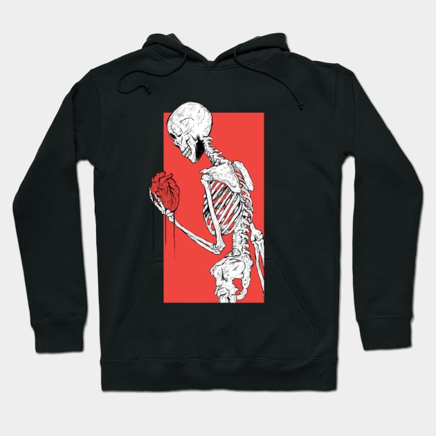 Skeleton holding your heart Hoodie by Jess Adams